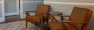 Comfortable seating inside Patricia Horner's counseling office